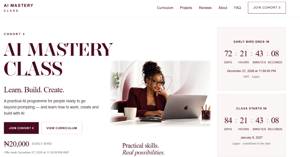 AI Mastery Class: original project interface