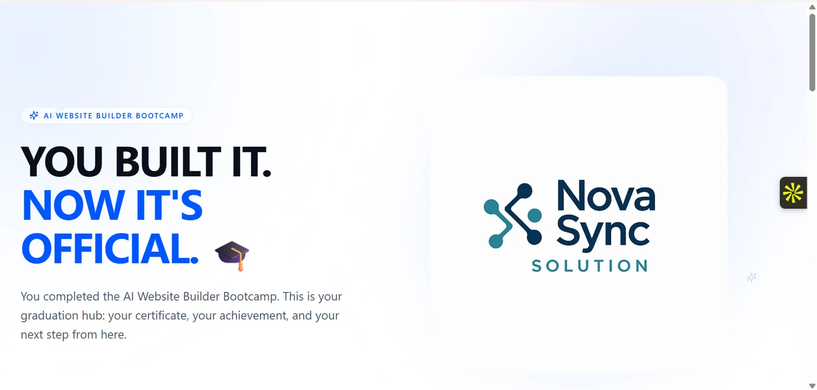 NovaSync Graduation Hub: original project interface